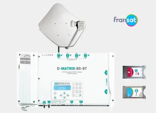 [FRAKITFRANSATPRO] STATION COMPACT DMATRIX-8S-8T, 2 CAM16+2 CARTES FRANSAT PRO FRACARRO