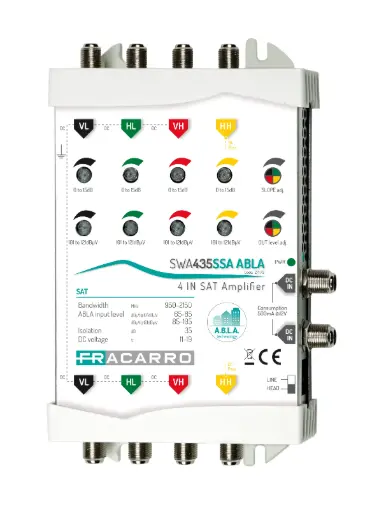 [FRASWA435SSA] AMPLI DE LIGNE 4 VOIES 16-36dB SANS ALIM (ALIM VIA SWITCH) FRACARRO
