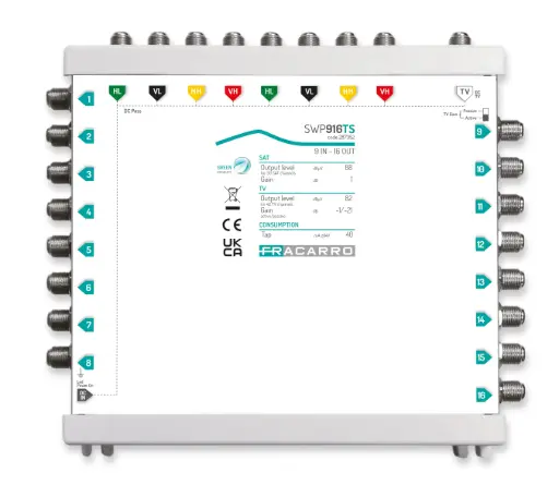 [FRASWP916TS] COMMUTATEUR COMPACT 9 ENTREES  16 SORTIES ACTIF/PASSIF FRACARRO