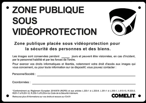 [IMM43502E] PANNEAU "ZONE SURVEILLEE" LIEU PUBLIC IMMOTEC