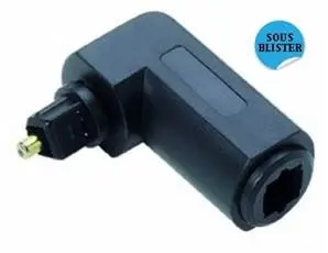 [ITC1547] ADAPTATEUR TOSLINK COUDE A 90 °ROTATIF 360° - Mâle/Femelle PRIVILEGE