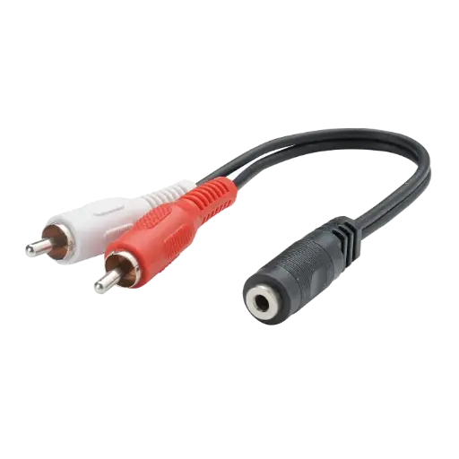 [ITC1583] ADAPTATEUR 2 RCA mâle / JACK 3.5 mm Femelle - 20 cm ERARD CONNECT