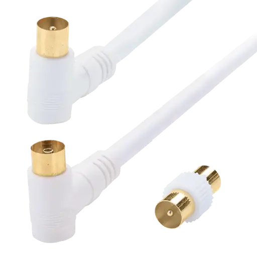 [ITC4501] CORDON TV 9.52 COUDE Mâle 90°/Femelle 90° - PRIVILEGE  5 M + Adapt.