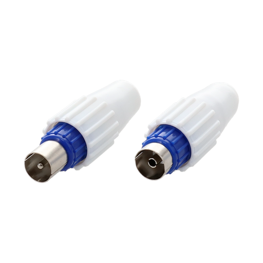 [ITC4824] FICHE COAXIALE Ø 9.52 mm, 1 Mâle + 1 Femelle  A MONTER (BLISTER)  