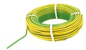 [RCTH07V-R_RPC6VJ] FIL ELECTRIQUE H07V-U 6 mm² JAUNE VERT (bob. 100m - prix au M) RCT