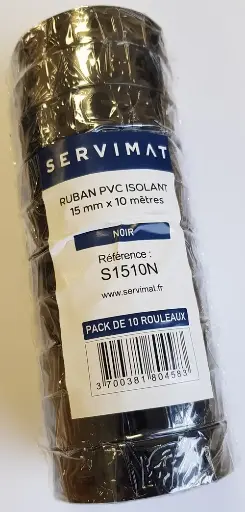 [SERS1510N] ROULEAU DE SABA PVC 15 mm x 10 M NOIR SERVIMAT