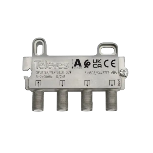 [TEL519503] REPARTITEUR 3 DIR. 5-2400 MHZ "F"  entrées/sorties alignées TELEVES