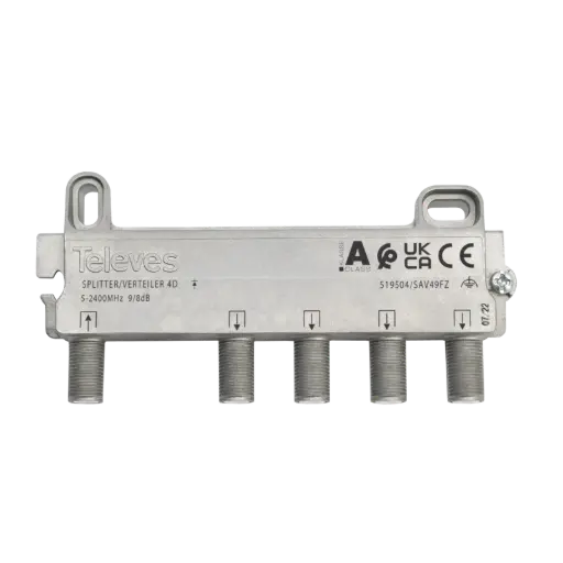[TEL519504] REPARTITEUR 4 DIR. 5-2400 MHZ "F"  entrées/sorties alignées TELEVES