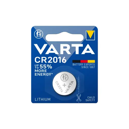 [VARCR2016] BLISTER 1 PILE BOUTON LITHIUM CR2016 VARTA