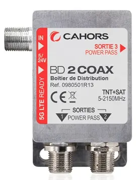 [VISBD2COAX] BOITIER DE DISTRIBUTION TNT+ SAT sur 2 sorties coaxiales CAHORS