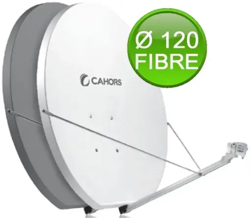 [VISPARA120G] PARABOLE Ø 1.20 M FIBRE GRISE MONTURE AZ/EL 0-57° sans LNB CAHORS