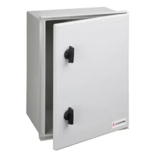 [VISMN432] COFFRET MINIPOL PORTE PLEINE, H400 x L300 x P200 FERMETURE 2 points (06PF430001) CAHORS 
