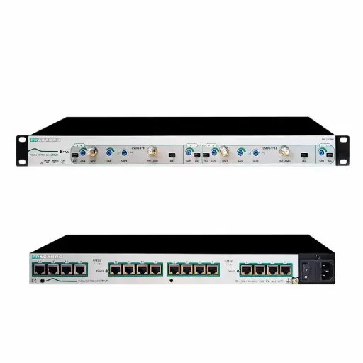 [FRAKITTVLAN16] Switch TV 1U - 19" - 16 ports RJ45 + 16 cordons Balun - 2m (Distribution sur réseau VDI) FRACARRO