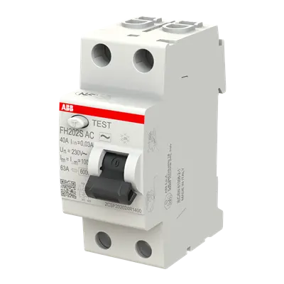 [ABBFH202SAC40] INTERRUPTEUR DIFFERENTIEL FH202S 30mA 40A TYPE AC SANS VIS 444051 ABB