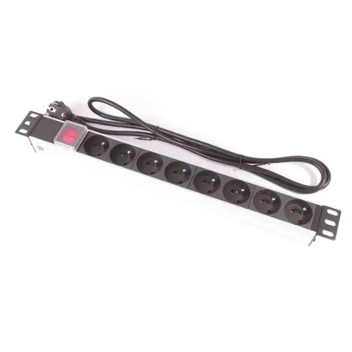 [DPAN191U-MULTI8] PANNEAU 19 POUCES 1 U 8 PRISES 2P+T + INTERRUPTEUR 